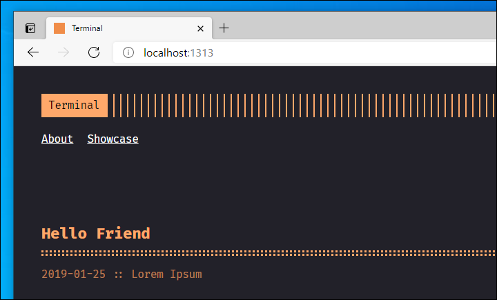 Hugo on localhost port 1313